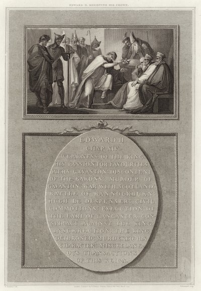 Edward II tahtından istifa etti by English School