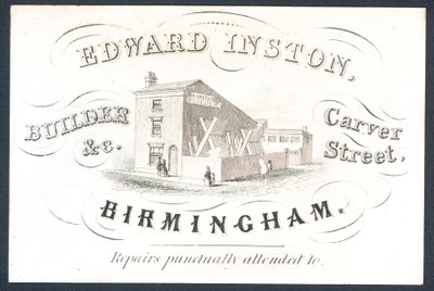 Edward Inston, oluşturucu, ticaret kartı by English School