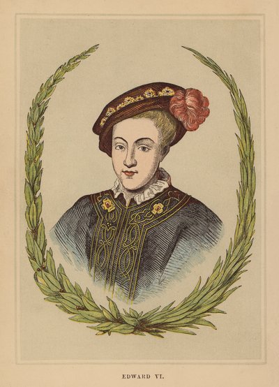 Edward VI (renkli gravür) by English School