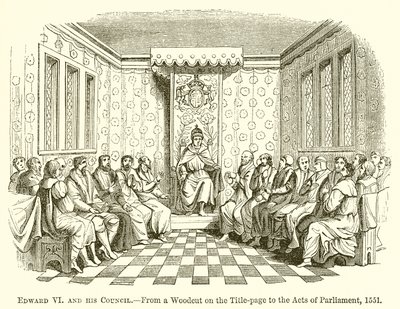 Edward VI ve Konseyi by English School