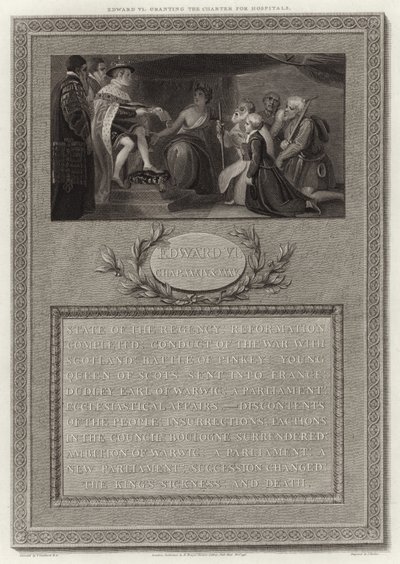 Edward VI hastaneler için Şartı veriyor by English School