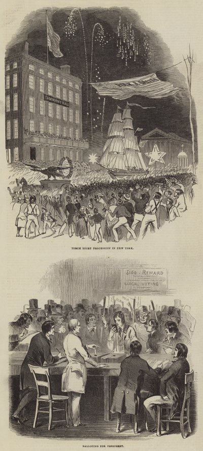 Amerikan Başkanının Seçimi (gravür) by English School