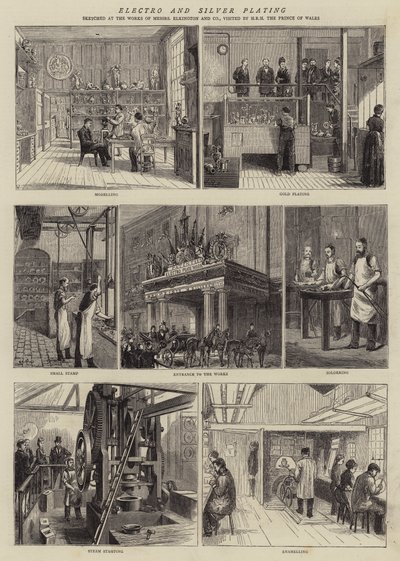 Elektro ve Gümüş Ekimi (gravür) by English School