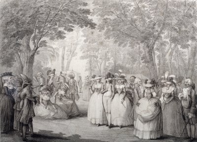 Vauxhall Bahçelerinde zarif figürler by English School