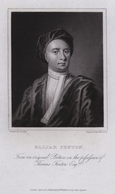 Elijah Fenton, İngiliz şair, biyografi yazarı ve çevirmen by English School