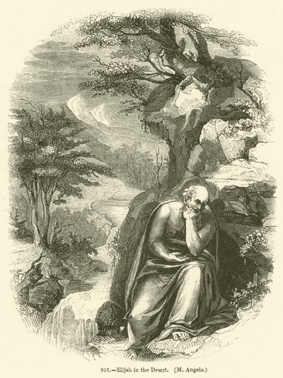 Çölde İlyas, M Angelo (gravür) by English School