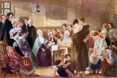 Elizabeth Fry Newgate Hapishanesini ziyaret ediyor (renkli taş baskı) by English School