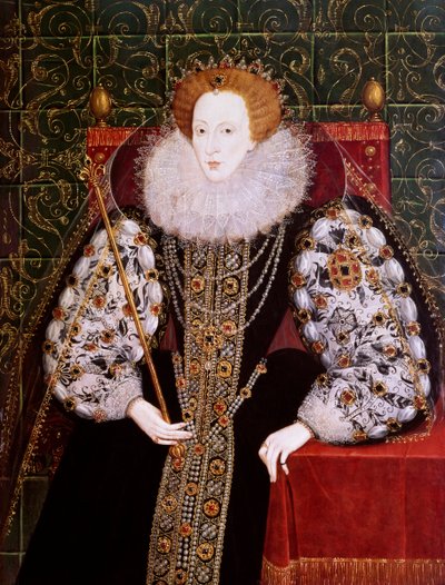 I. Elizabeth, 1590 civarı (panel üzerine yağlıboya) by English School