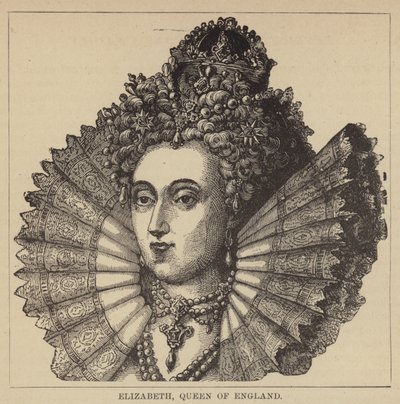 Elizabeth, İngiltere Kraliçesi (gravür) by English School