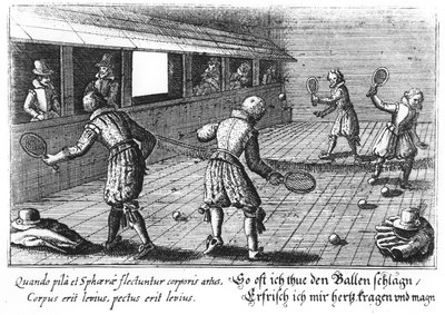 Elizabethan Tenis (gravür) by English School