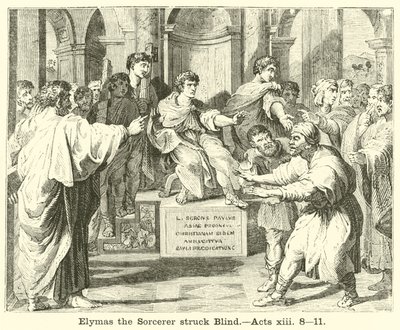 Büyücü Elymas Vurdu Kör, Acts, xiii, 8, 11 by English School