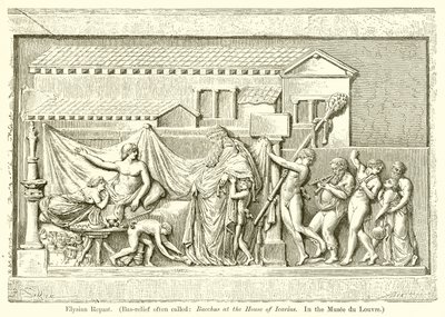 Elysian yemeği. (Kısa Rölyef Sıklıkla Adlandırılır: Bacchus, Icarius Evi