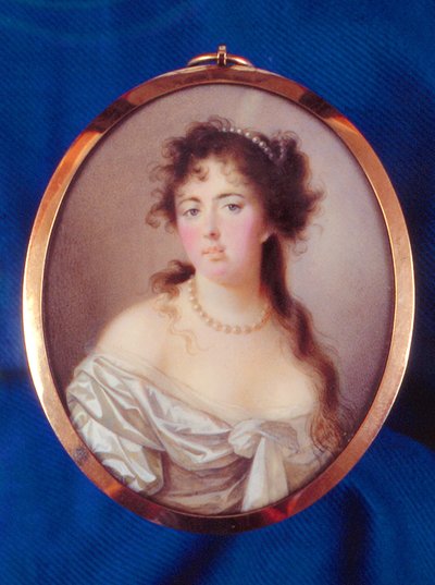 Emma Hamilton (parşömen üzerine suluboya) by English School