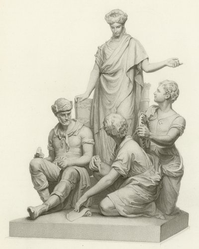 Mühendislik, Albert Memorial, Hyde Park, Londra (gravür) by English School