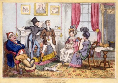 İngiliz şöminesi, pub. J. lePetit, Dublin, c.1820 (el boyaması gravür) by English School