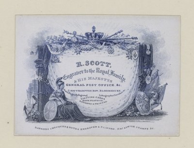 Gravürcüler, R Scott, ticari kart by English School