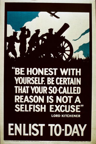 Enlist To-Day İşe Alım Posteri, 1914-18 by English School
