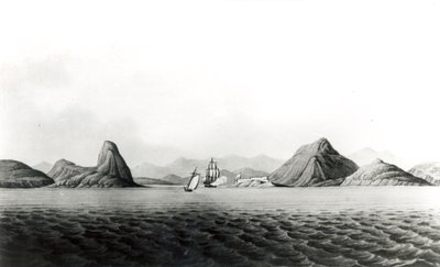 Rio de Janeiro Limanı Girişi (bw print) by English School