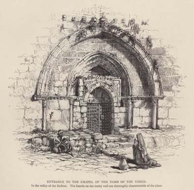 Bakire Mezarı şapelinin girişi (gravür) by English School