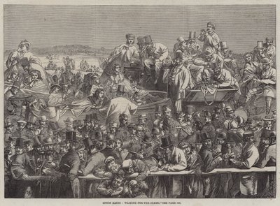 Epsom Yarışları, Başlamayı Beklerken (gravür) by English School