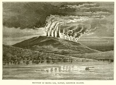 Eruption of Mauna Loa, Hawaii, Sandwich Islands by English School