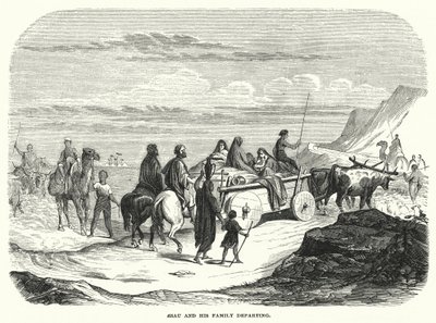 Esav ve Ailesi ayrılıyor (gravür) by English School