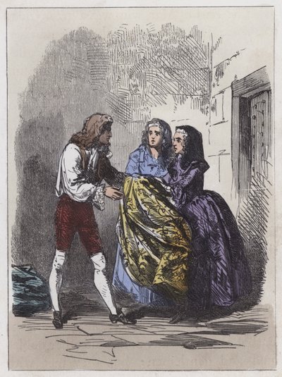 Escape of the Earl of Nithsdale (renkli gravür) by English School