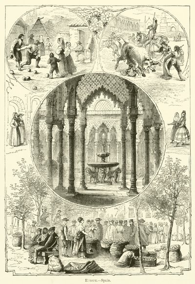 Avrupa, İspanya (gravür) by English School