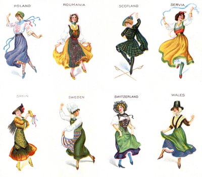Avrupalı Dansçılar, sigara kartları, 1915 (ayrıca bkz. 473602) by English School
