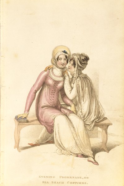 Akşam, gezinti veya deniz plajı kostümleri, Ackermanns Repository of Arts