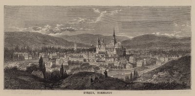 Evreux, Normandiya (gravür) by English School