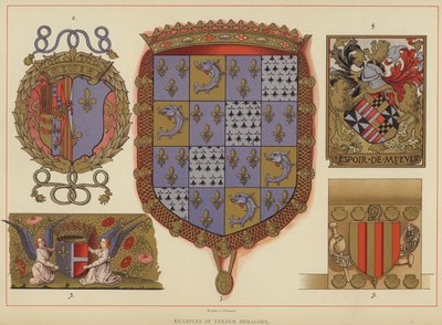 Fransız Heraldry (renkli taş) örnekleri by English School