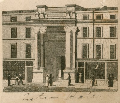 Exeter Salonu, Strand, Londra; kanıt by English School