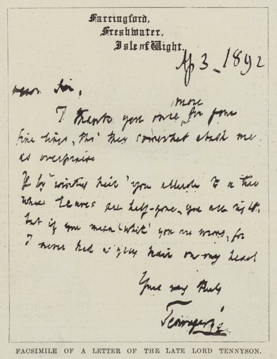 Merhum Lord Tennyson