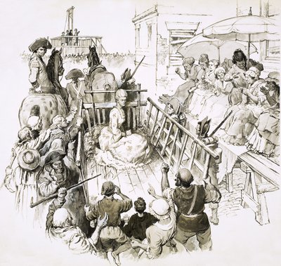 Ünlü Mahkumlar: Marie Antoinette giyotine giderken by English School