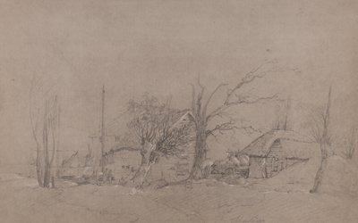 Nehir kıyısındaki çiftlik binaları, 1840 dolayları by English School
