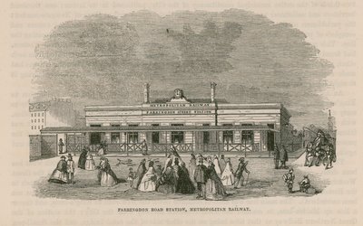 Metropolitan Demiryolu üzerinde Farringdon Yolu istasyonu by English School