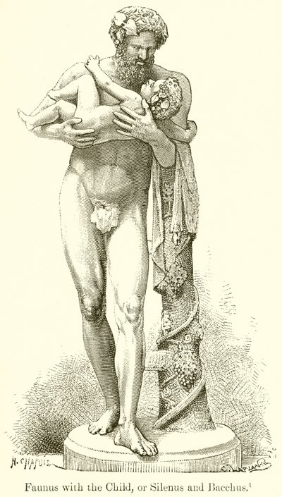 Çocuklu Faunus veya Silenus ve Bacchus by English School