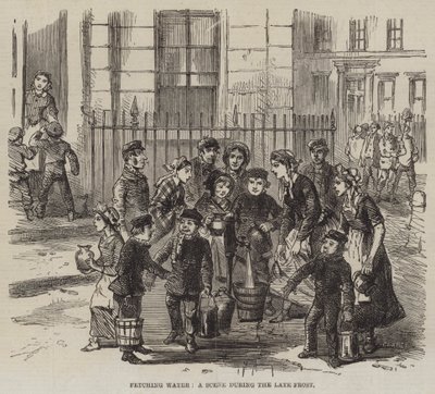 Su Getirmek, Geç Don sırasında bir Sahne (gravür) by English School