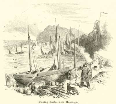 Hastings yakınlarında balıkçı tekneleri by English School