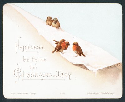 Karda Beş Küçük Robins, Noel Kartı by English School