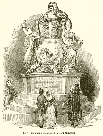 Lord Mansfield için Flaxmans Anıtı by English School