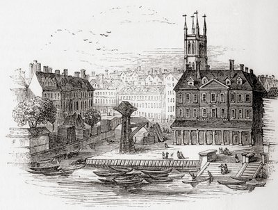 Fleet Ditch, Londra, İngiltere, 1749'da Old England: A Pictorial Museum, pub'dan Bridewell'de Thames ile karşılaştığı noktada. 1847 by English School