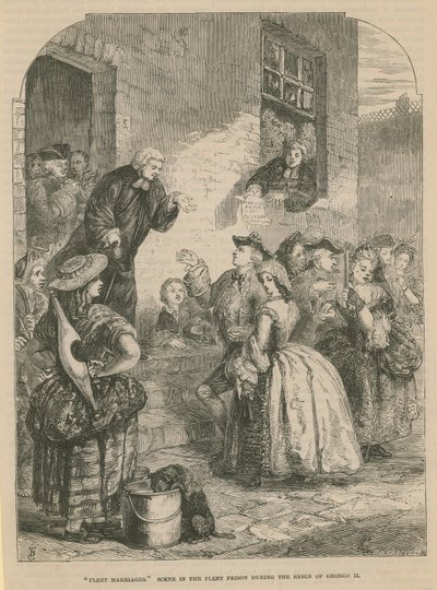Filo Evlilikleri; Kral George II döneminde Filo Hapishanesinde sahne by English School
