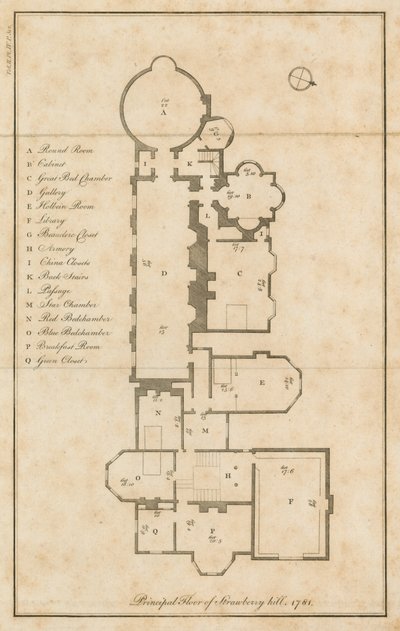Ana katın kat planı, Strawberry Hill, Londra by English School