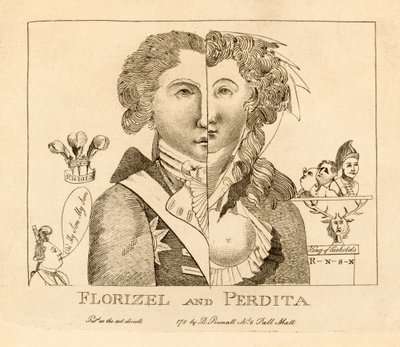 Florizel ve Perdita, pub. c.1783 (gravür) by English School