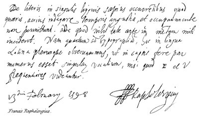 Francis Raphelengius by English School