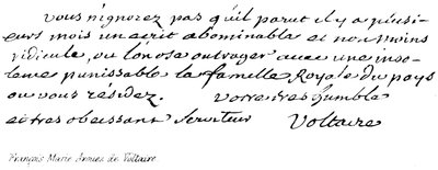 François Marie Arouet de Voltaire by English School