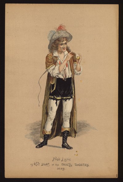 Fred Leslie, İngiliz aktör ve şarkıcı (renkli taş) by English School