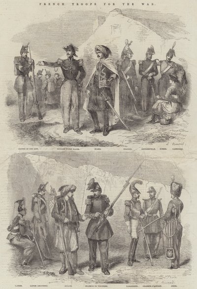Savaş için Fransız Birlikleri (gravür) by English School